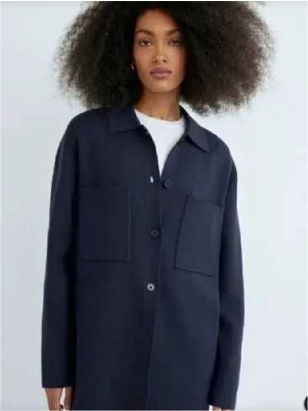 Aritzia Babaton Society Jacket XS Navy Blue Oversized Knit Fall Shacket Cardigan